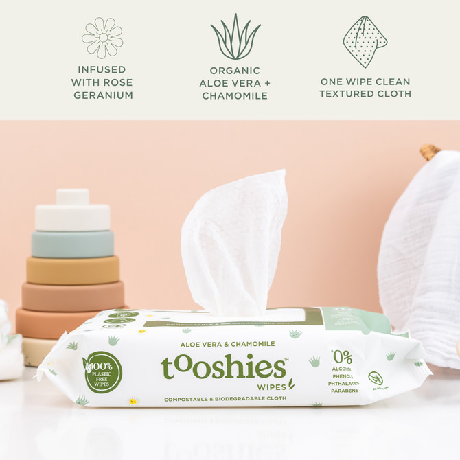 tooshies Eco Wipes Aloe Vera & Chamomile Baby Wipes 70pk