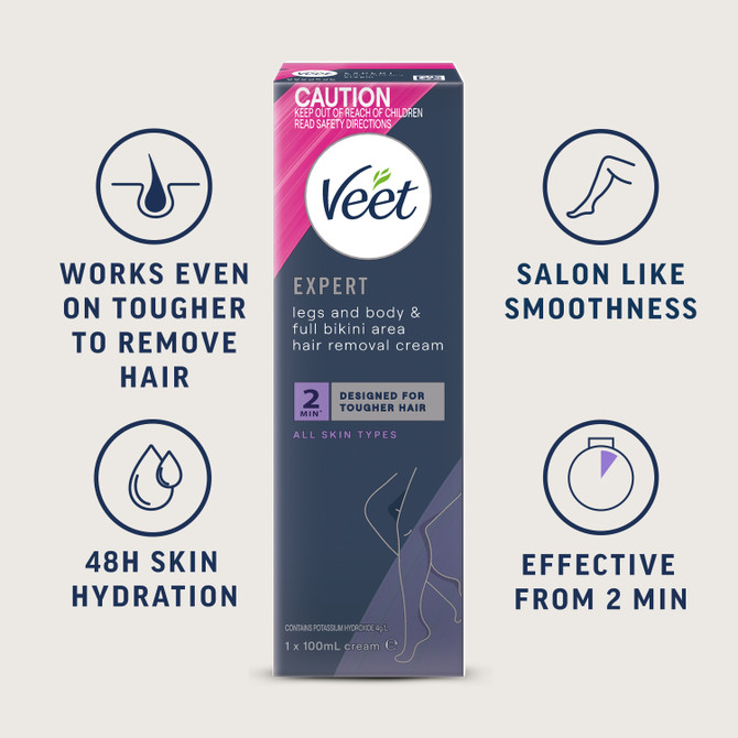 Veet Expert Legs and Body & Full Bikini Hair Removal Cream 100mL