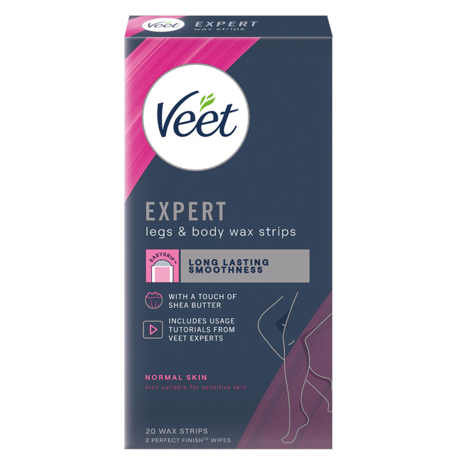 Veet Expert Legs and Body Wax Strips for Normal Skin 20s