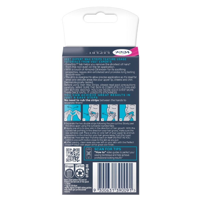 Veet Expert Face Wax Strips For Sensitive Skin 20s