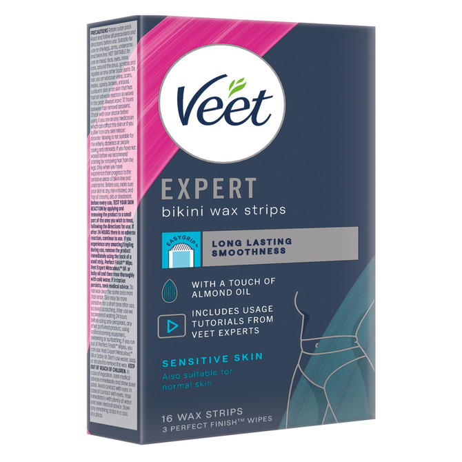 Veet Expert Bikini Wax Strips For Sensitive Skin 16s