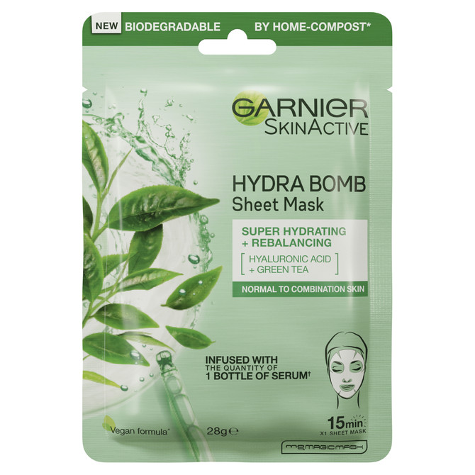 Garnier Hydra Bomb Hyaluronic Acid + Green Tea Sheet Mask 28g