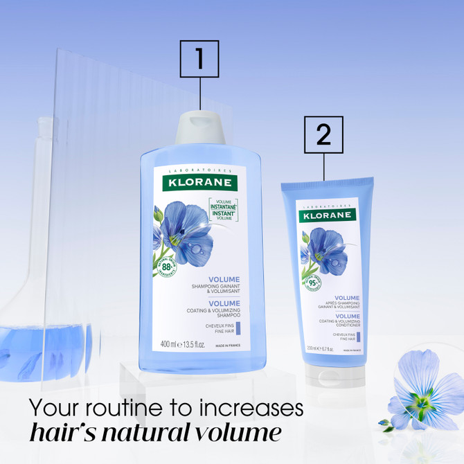Klorane Volumising Shampoo with Organic Flax 400ml - Fine and Flat Hair