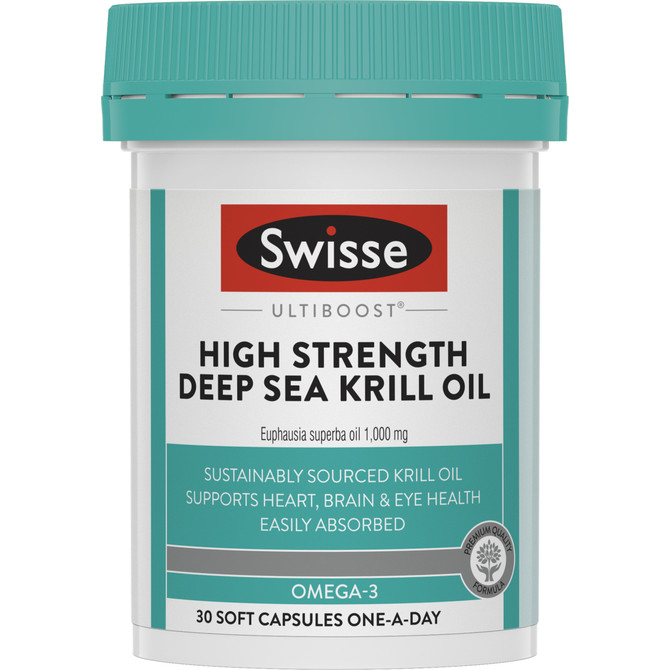 Swisse Ultiboost High Strength Krill Oil 1000mg 30 Capsules