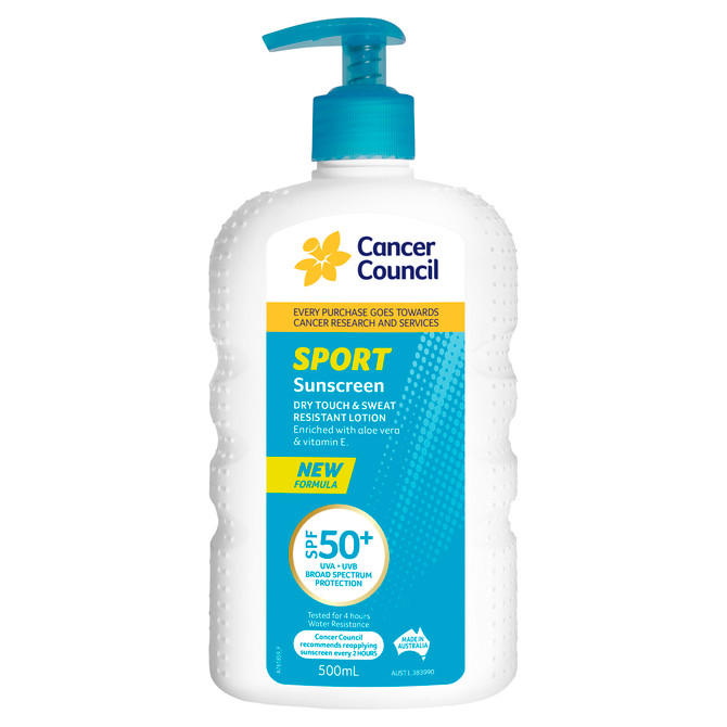 Cancer Council Sport Dry Touch & Sweat Resistant Lotion SPF50+ 500ml