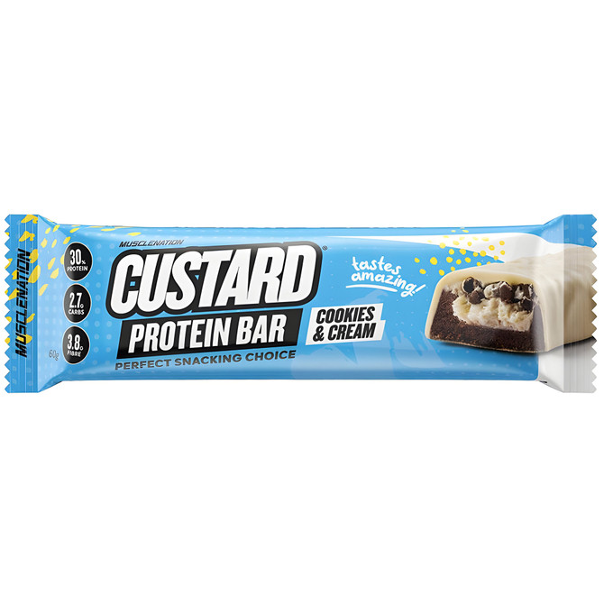 Muscle Nation Cookies & Cream Custard Protein Bar 60g