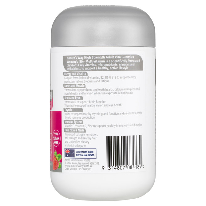 Nature's Way High Strength Adult Vita Gummies Women's 50+ Multivitamin 60s 