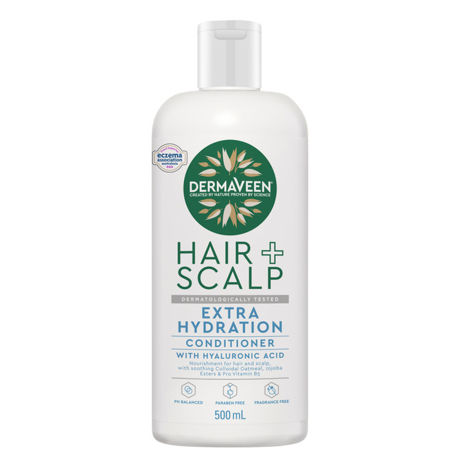DermaVeen Hair + Scalp Extra Hydration Conditioner For Sensitive Scalps and Dry Hair 500mL