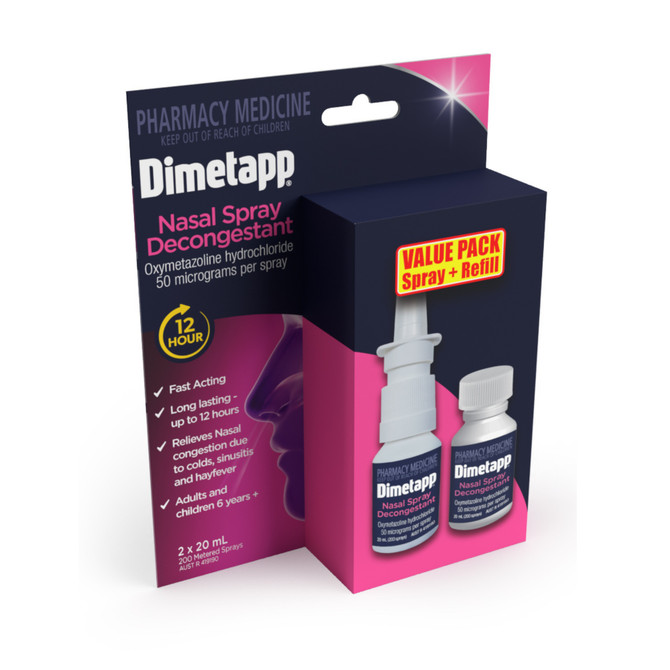 Dimetapp Nasal Spray Twin Pack + Refill 40ml