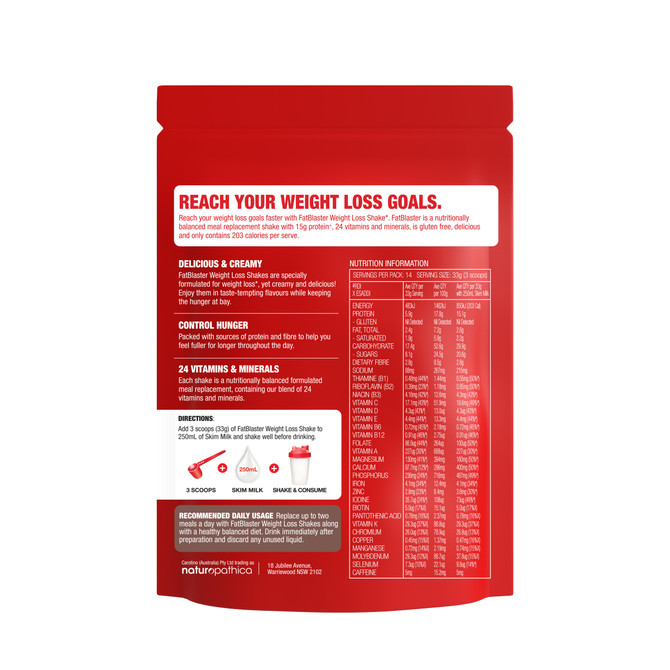 FatBlaster Weight Loss Shake Chocolate 465g