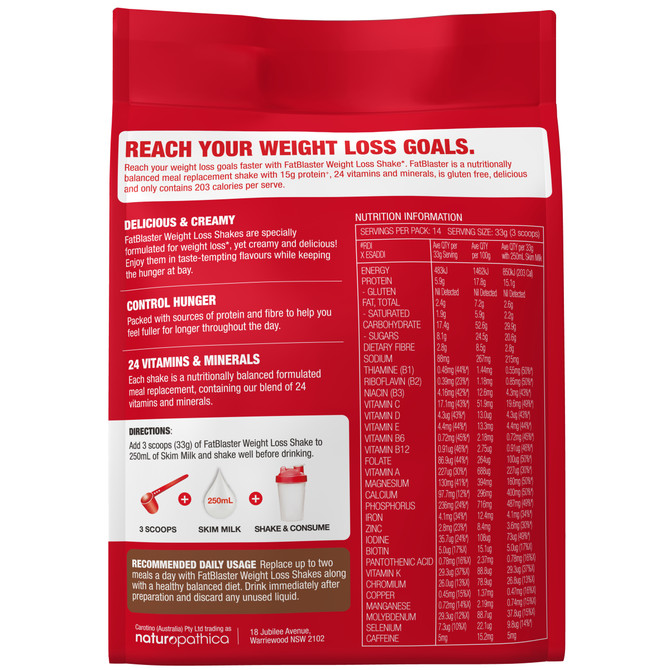 FatBlaster Weight Loss Shake Chocolate 465g