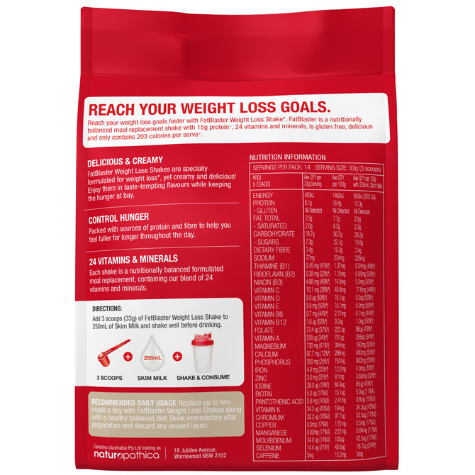 FatBlaster Weight Loss Shake Mocha 465g