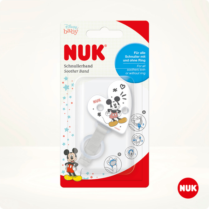 NUK Dummy Clip and Chain For all Soothers - Disney Mickey Mouse