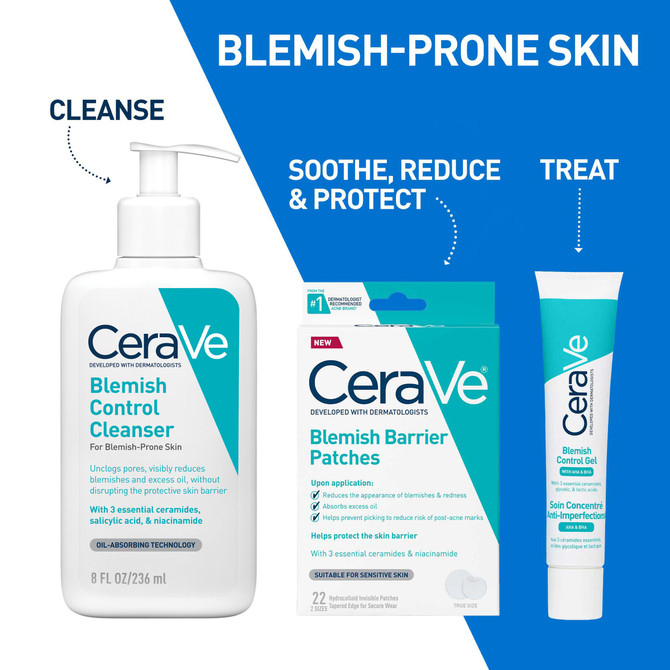 CeraVe Salicylic Acid Blemish Control Cleanser 236ml for Mild Acne-Prone Skin