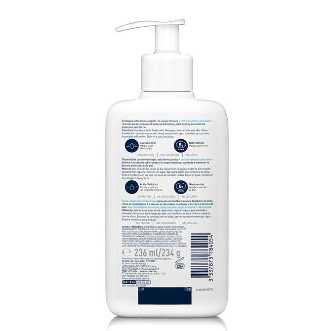 CeraVe Salicylic Acid Blemish Control Cleanser for mild acne-prone skin