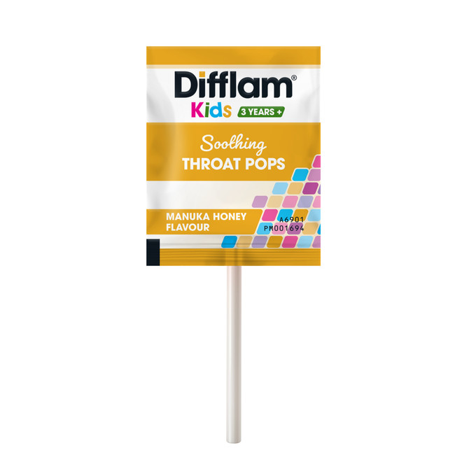 Difflam Kids Soothing Throat Pops Manuka Honey 10 Lollipops