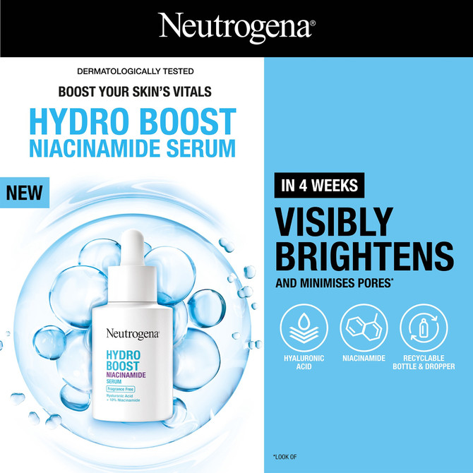 Neutrogena® Hydro Boost® Niacinamide Serum with Hyaluronic Acid – 10% Niacinamide Pore‑Refining Hydrating Face Serum 30mL