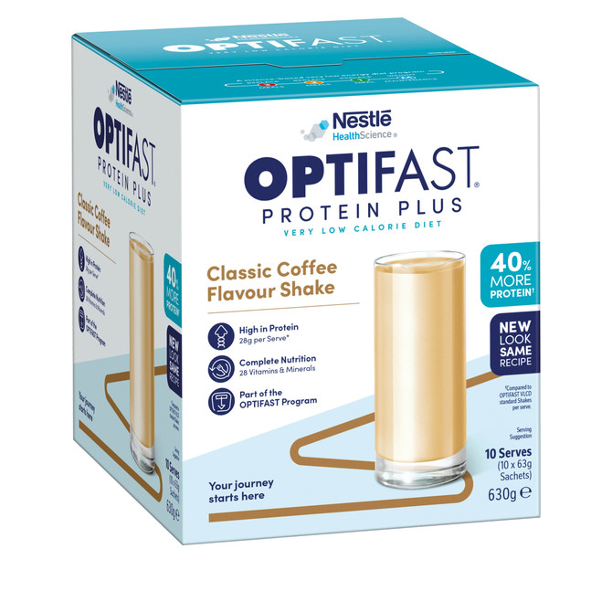 OPTIFAST VLCD Protein Plus Classic Coffee Flavour Shake 10 Pack 630g