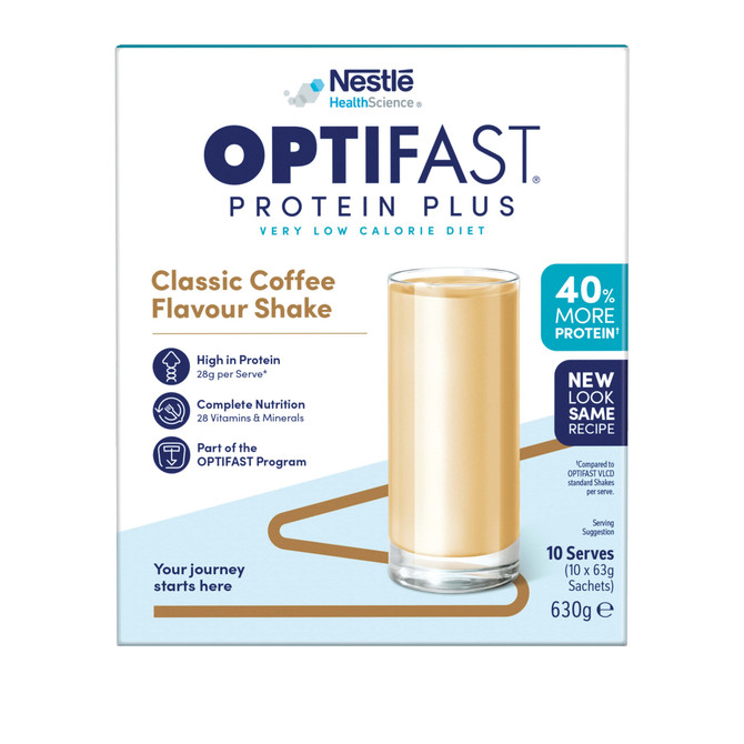 OPTIFAST VLCD Protein Plus Classic Coffee Flavour Shake 10 Pack 630g
