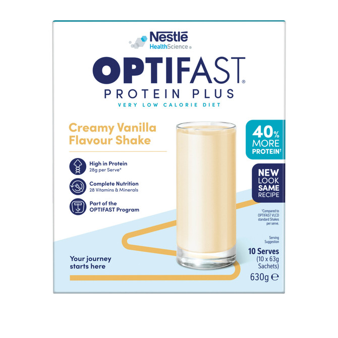 OPTIFAST VLCD Protein Plus Creamy Vanilla Flavour Shake 10 Pack 630g