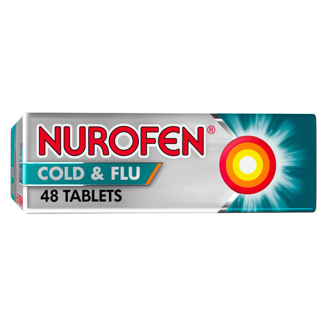 Nurofen Cold and Flu Multi-Symptom Relief Tablets 200mg Ibuprofen 48 Pack