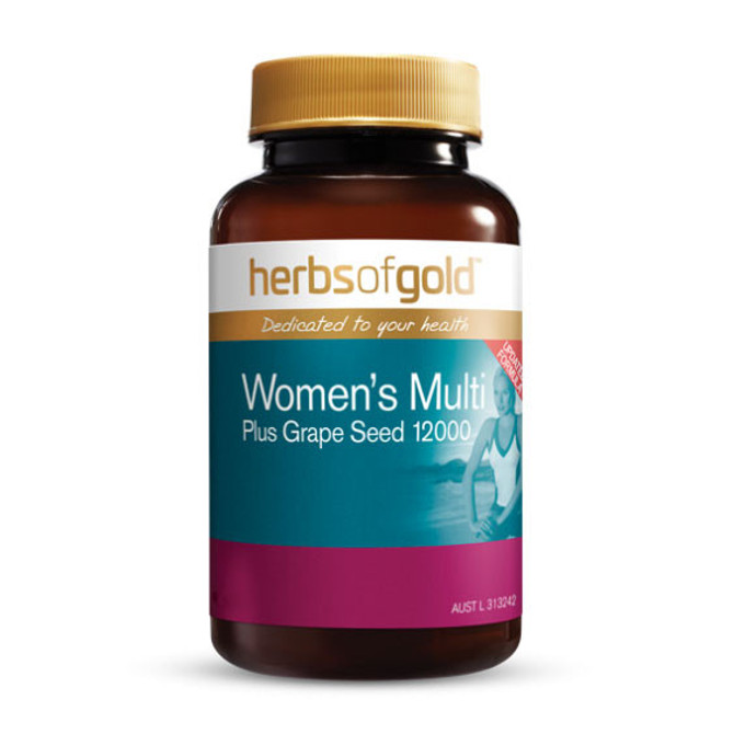 Herbs Of Gold Womens Multi Plus Grape Seed 12000 Tablets 30