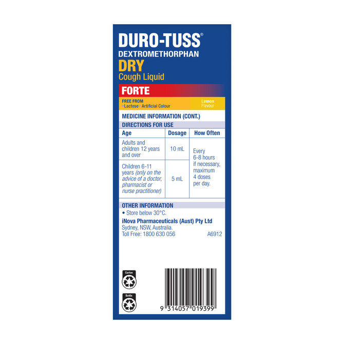 DURO-TUSS Dry Cough Liquid Forte 200mL
