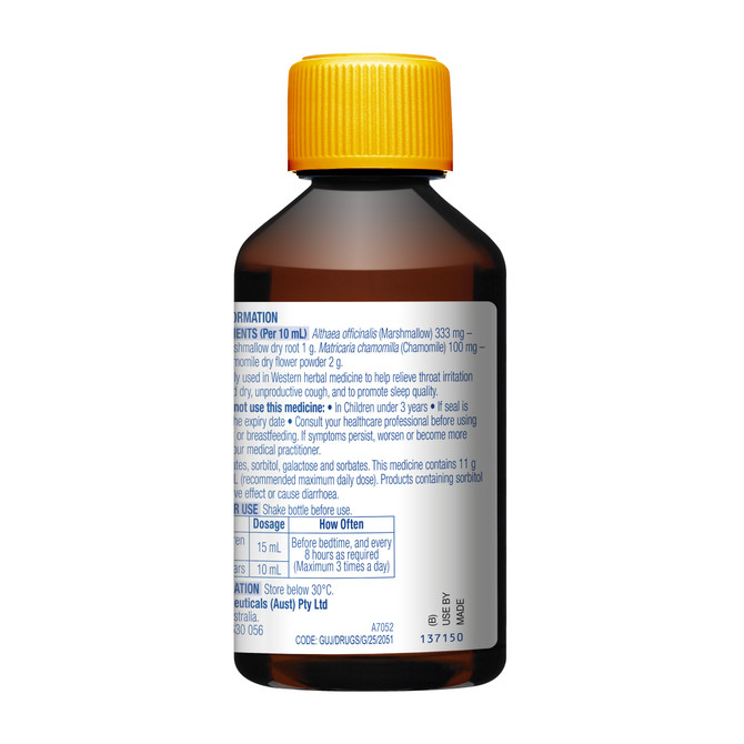 DURO-TUSS Relief Dry Cough Night-Time Liquid Blackberry & Vanilla Flavour 200mL