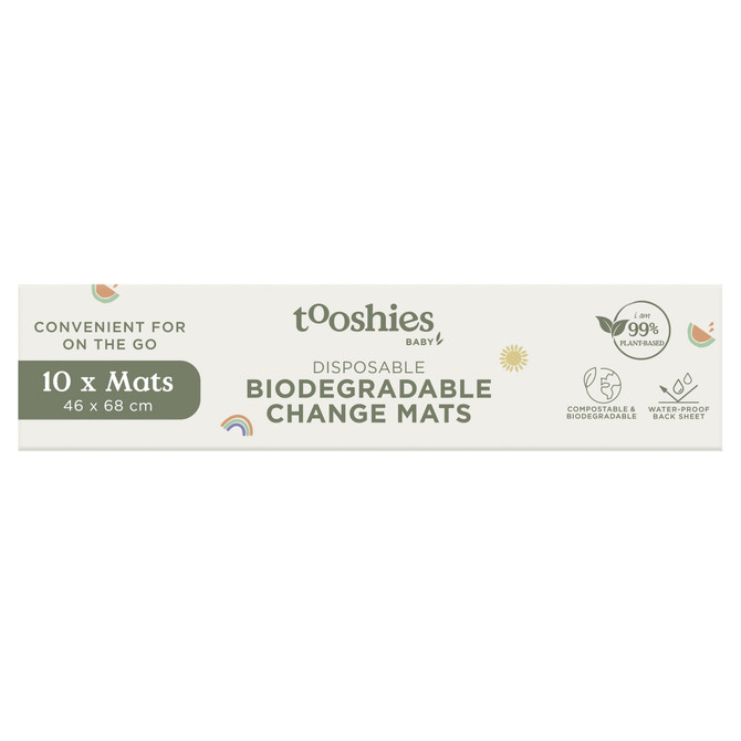 tooshies Eco Baby Disposable Biodegradable Change Mats 10pk