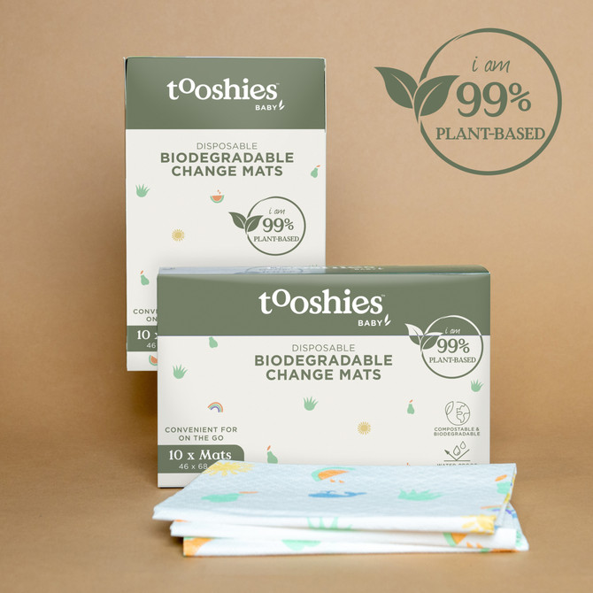 tooshies Eco Baby Disposable Biodegradable Change Mats 10pk