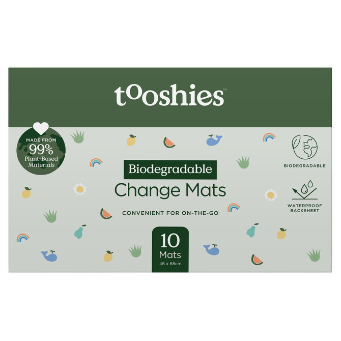 tooshies Eco Baby Disposable Biodegradable Change Mats 10pk