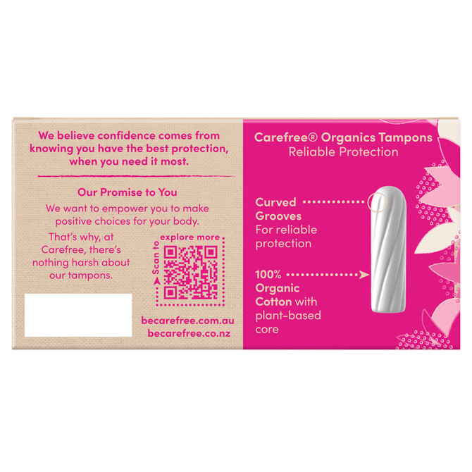 Carefree Organics Regular Tampons 16 Pack 