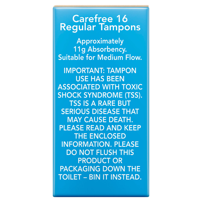 Carefree Organics Regular Tampons 16 Pack 
