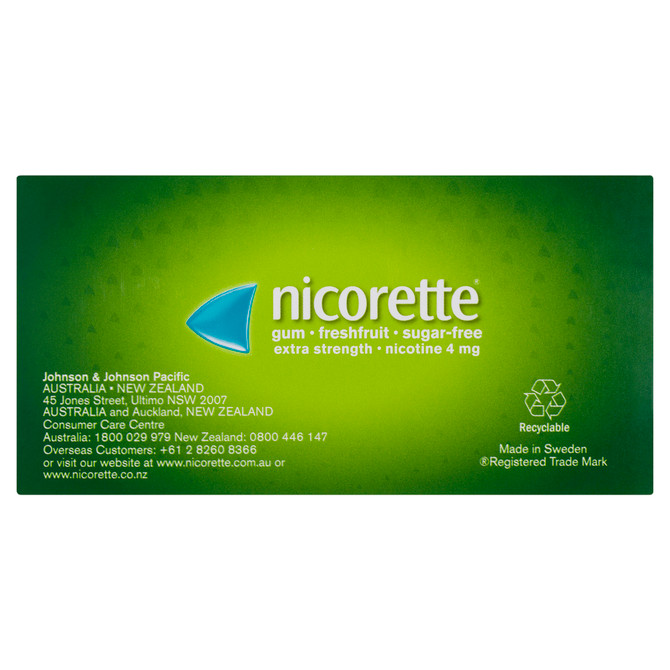 Nicorette Quit Smoking Extra Strength Nicotine Gum Freshfruit 75 Pack
