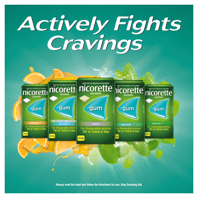 Nicorette Quit Smoking Extra Strength Nicotine Gum Freshfruit 75 Pack