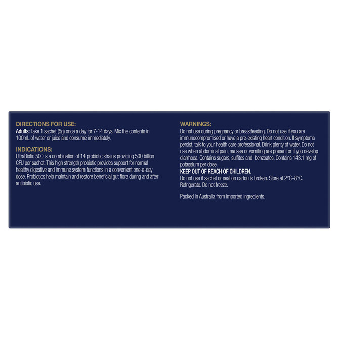 BioCeuticals UltraBiotic 500 7 Sachets (35g)