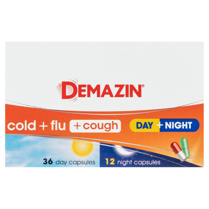 Demazin Cold + Flu + Cough Day + Night 48 Capsules