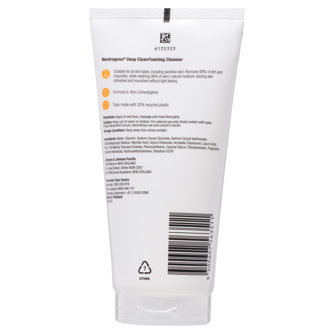 Neutrogena Deep Clean Foaming Cleanser 150g 