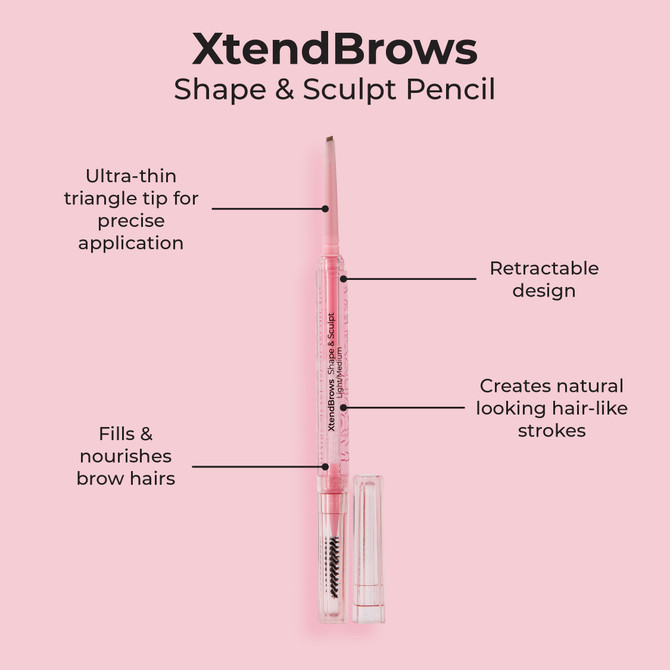 XtendBrows Shape & Sculpt Pencil Medium/Dark