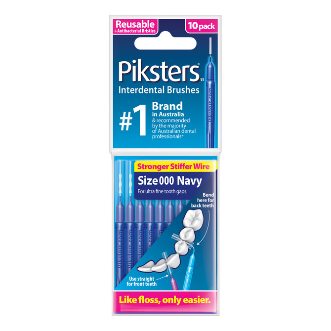 Piksters Interdental Brushes Navy Size 000 10pk