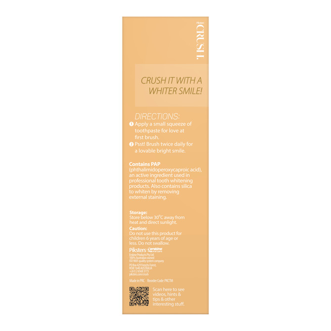Piksters CRUSH Whitening Toothpaste Mango 96g