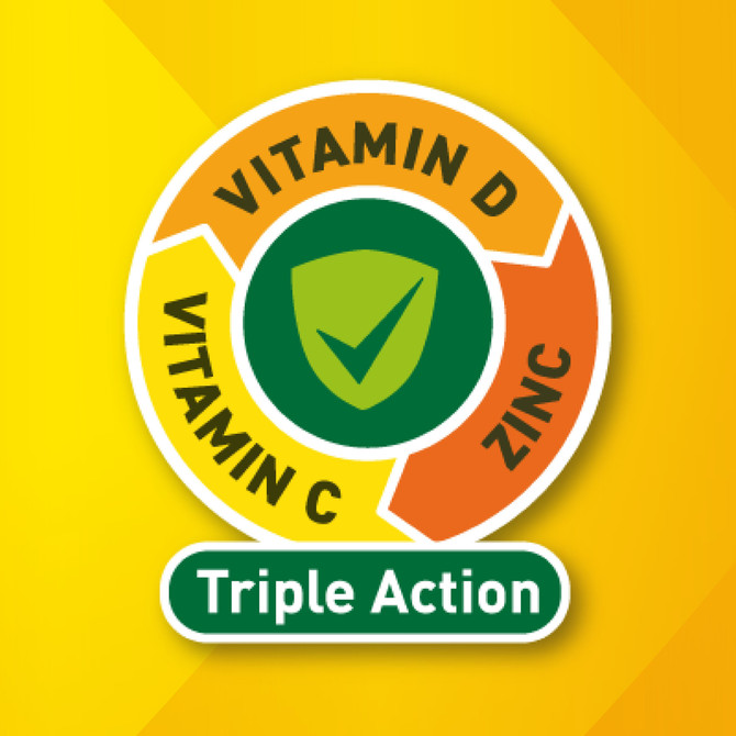 Berocca Immune Daily Defence Vitamin C, D and Zinc, Orange Flavoured Effervescent Tablets 15 Pack