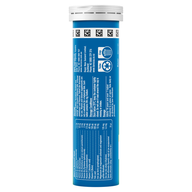 Berocca Mind Citrus Effervescent Tablets, Vitamin B & C, Magnesium, Zinc and Extract of Spanish Sage 20 Pack