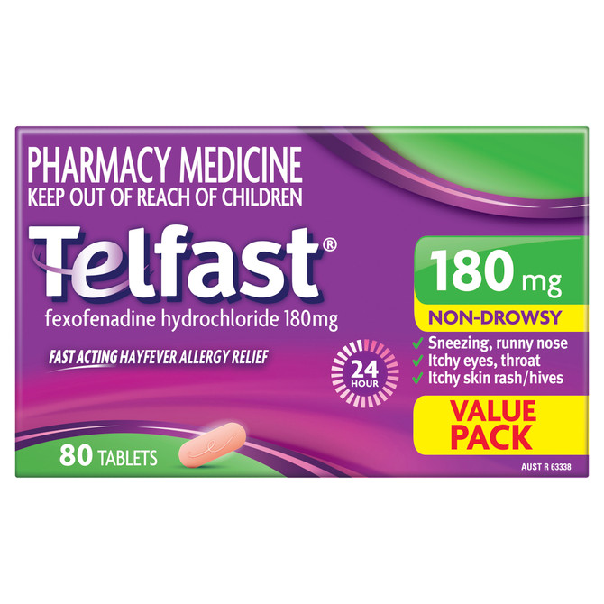 Telfast 180mg 80 Tablets
