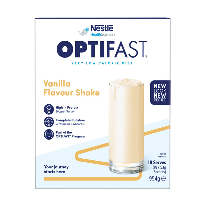OPTIFAST VLCD Shake Vanilla Flavour 18 Pack 954g