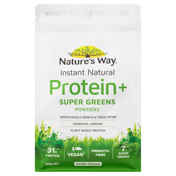 Nature's Way Instant Natural Protein + Super Greens Powder Vanilla 350g