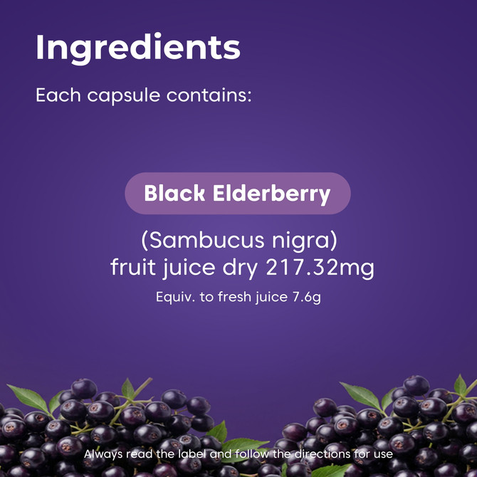 Sambucol Black Elderberry Cold & Flu Double Strength 12 Hard Capsules