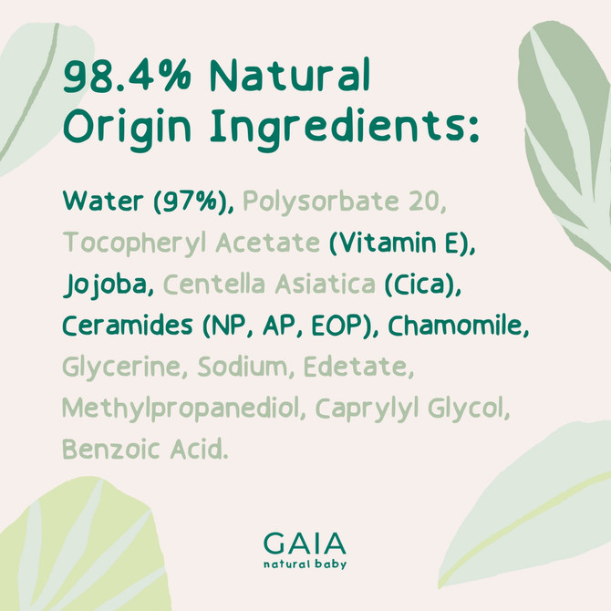 GAIA Natural Baby Water + Ceramides Biodegradable Wipes 70pk