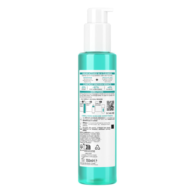 L'Oréal Paris Bright Reveal Niacinamide + Salicylic Acid Anit-Blemish Serum-in-Cleanser 150ml
