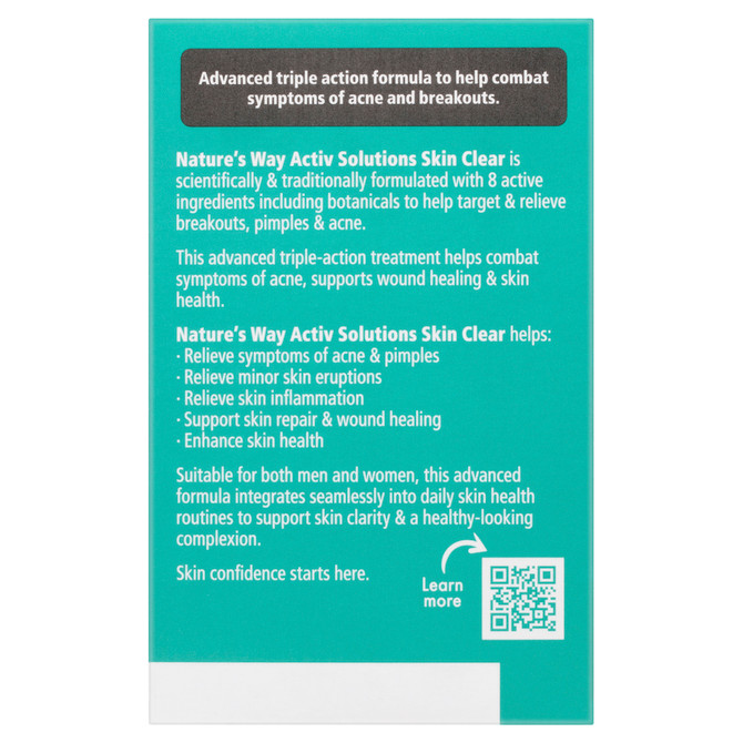 Nature's Way Activ Solutions Skin Clear 60 Tablets